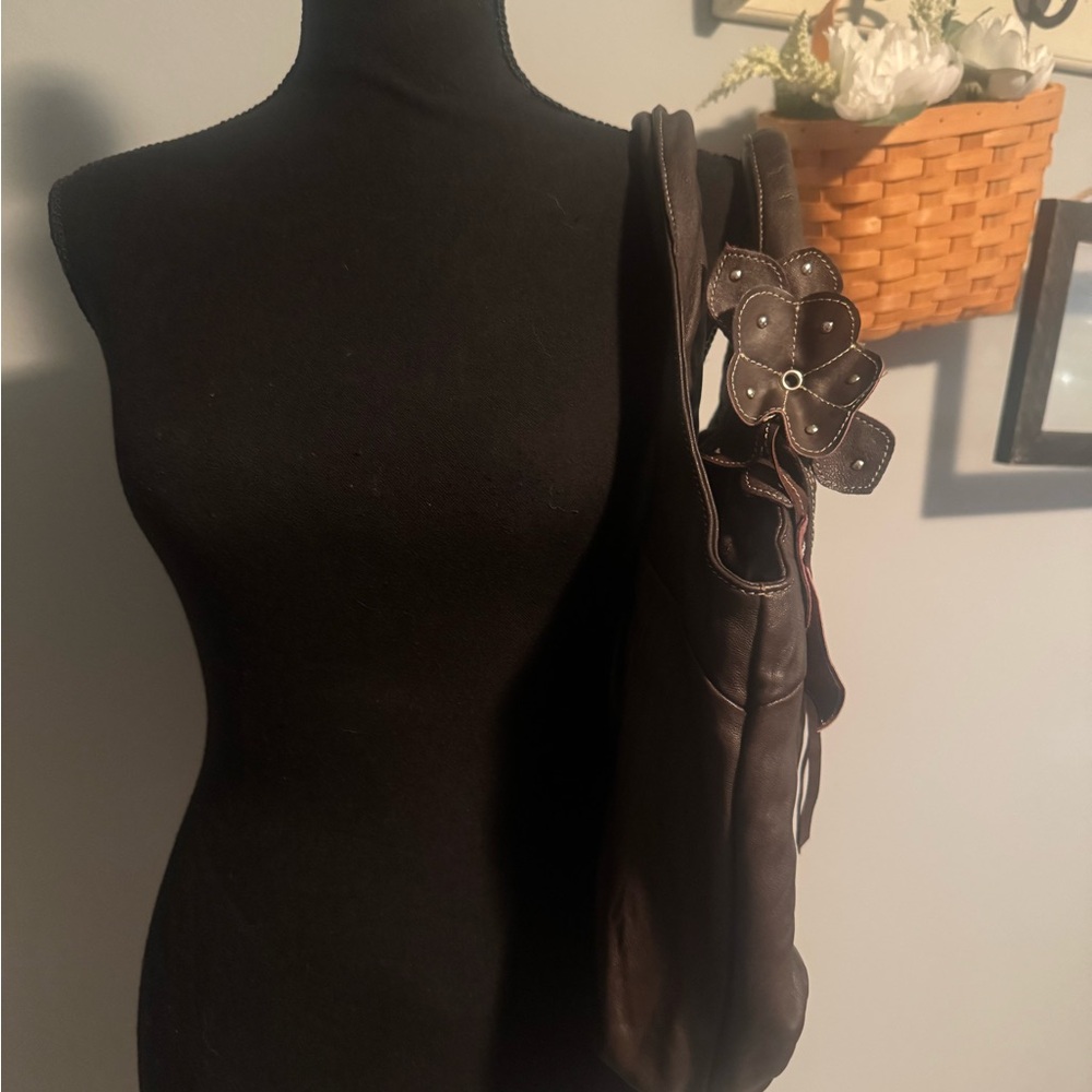 Nordstrom Dark Brown Leather Hobo Bag